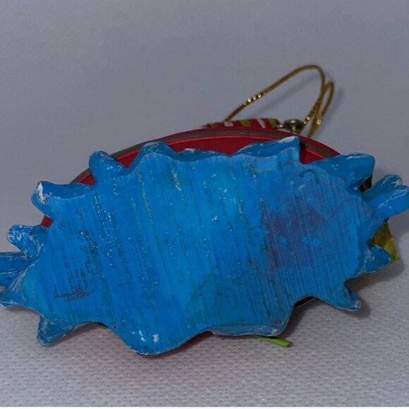 Vintage Beachy Fishing Santa Claus & Reindeer In a Boat Christmas Ornament - Picture 5 of 5